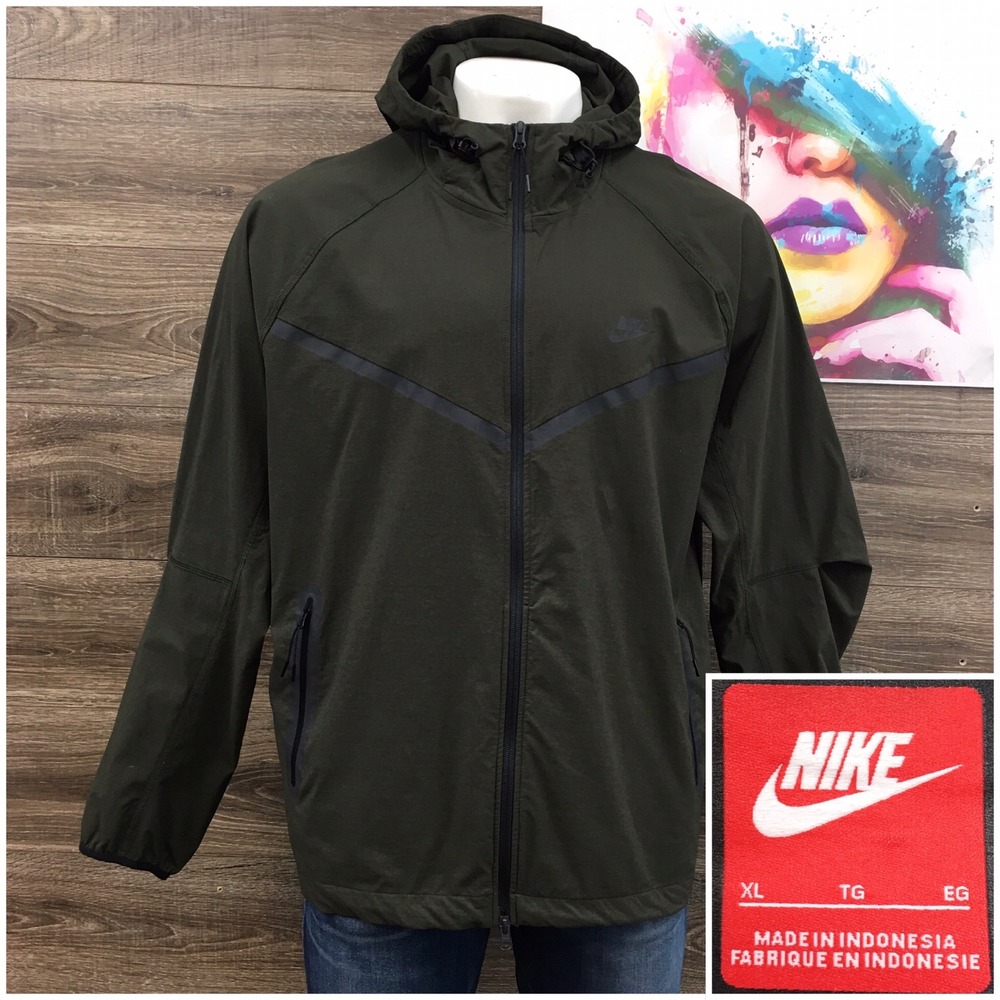 Nike Sportswear Tech Pack‎ Windrunner Jacket Olive Green Mens XL Full Zip